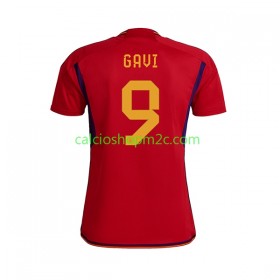 Spagna Gavi 9 Maglia Prima World Cup 2022 Manica Corta